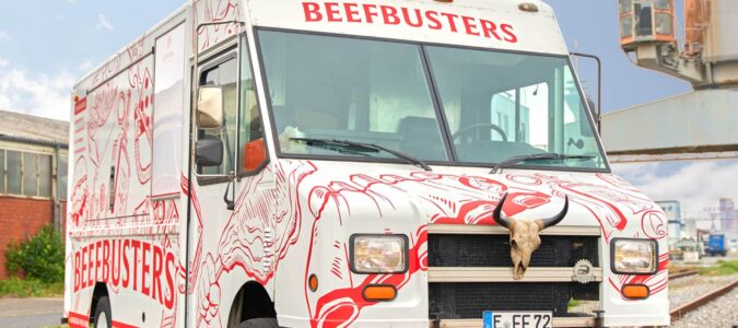 Beefbusters Foodtruck in der Frontansicht